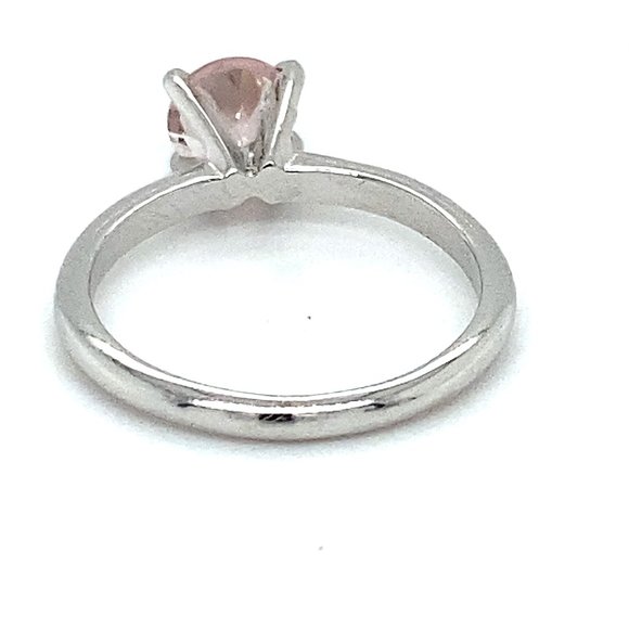 Morganite 1.10ct Platinum Solid Silver Ring - Picture 5 of 7